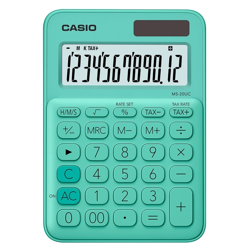 [11983-VERDE] CALCULADORA DE ESCRITORIO MS-20UC-BU 12 DIGITOS (VERDE) | CASIO