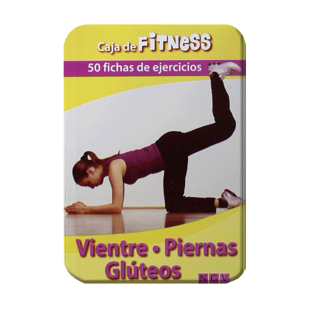 CAJA DE FITNESS - VIENTRE, PIERNAS, GLUTEOS - FICHAS EN CAJA METALICA - 