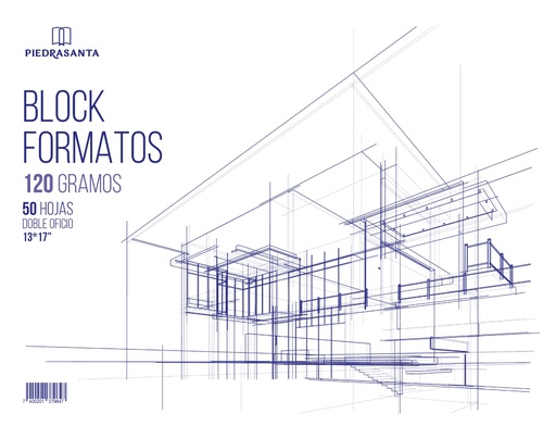 [379547] BLOCK FORMATO DOBLE OFICIO SIN MARGEN 120 GR. 50 HOJAS 13X17 | PIEDRASANTA