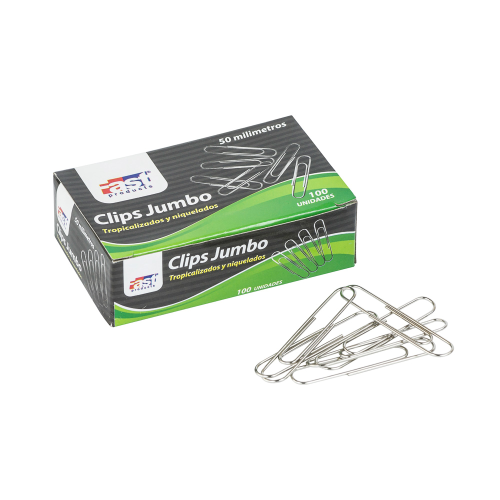 CLIPS JUMBO NIQUELADO CAJA 100