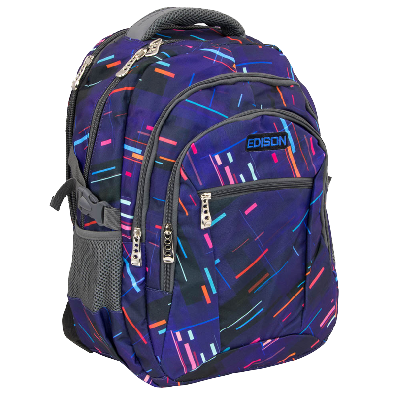 MOCHILA DE TELA 16225/992-4 16" MORADA ESTAMPADA