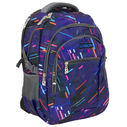 MOCHILA DE TELA 16225/992-4 16" MORADA ESTAMPADA | EDISON