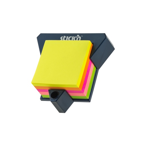 [07833] NOTAS ADHESIVAS CUBO NEON CON BASE 21272 | STICK'N