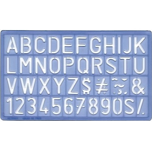 PLANTILLA PLASTICA LETRAS/NUMEROS AZUL 10203100 30MM