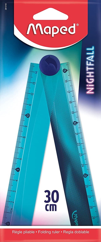 REGLA LINEAL PLEGABLE NIGHTFALL 15/30CMS AZUL-CELESTE 281018