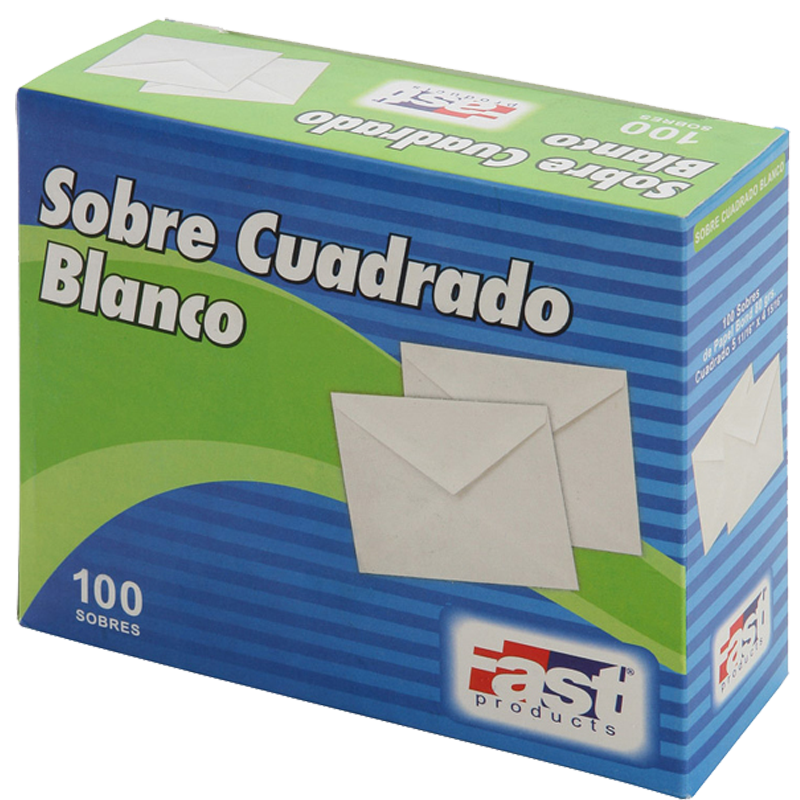 SOBRE CUADRADO BLANCO X10 UNIDADES