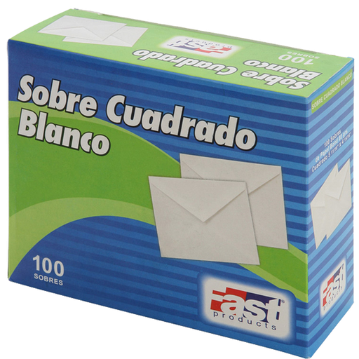 [90681] SOBRE CUADRADO BLANCO X10 UNIDADES | FAST