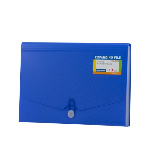 [13729-AZUL] ARCHIVADOR PLASTICO OFICIO 12 DIVISIONES (AZUL) | BEAUTONE