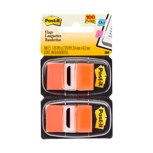 [11554] BANDERITAS 680 1X1.7" 2X1 (NARANJA) | POST-IT