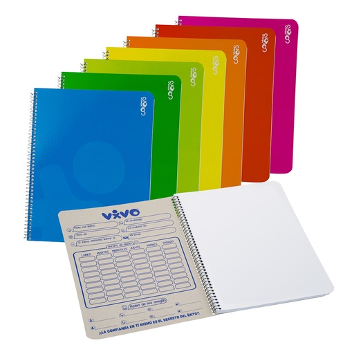 [15286-LISO] CUADERNO ESPIRAL 100HOJAS 240289/240287/240288 (BLANCO) | VIVO